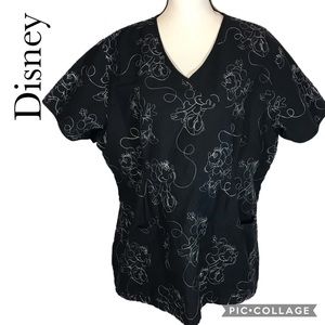 Disney embroidered Minnie Mouse scrub top 2X
